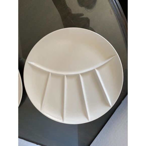 9 1/4" White Fondue Plates Vintage Set of 3 Japan - Picture 1 of 9